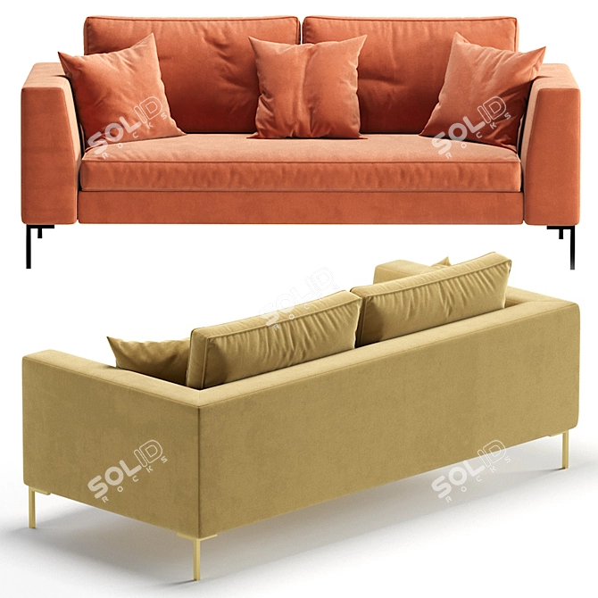 Sleek Sofa Kona 5 Colors 3D model image 4