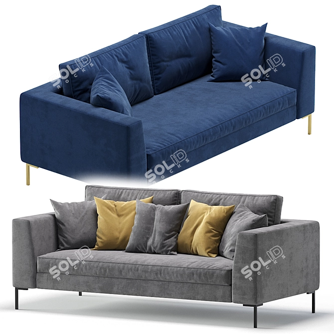 Sleek Sofa Kona 5 Colors 3D model image 5