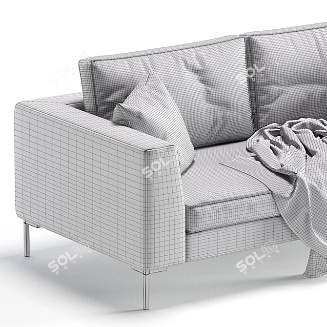 Sleek Sofa Kona 5 Colors 3D model image 6