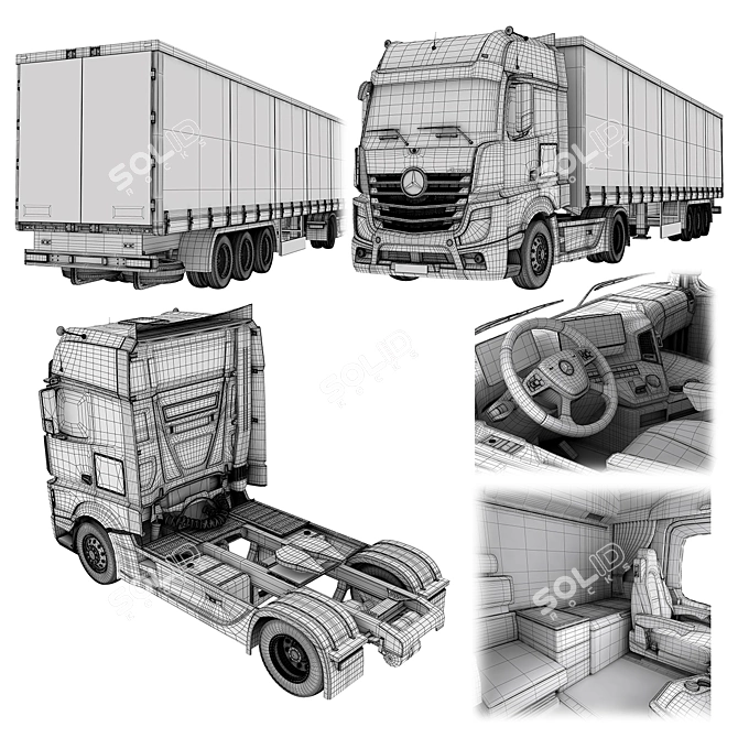 New Actros Model By Farokh 3D model image 5