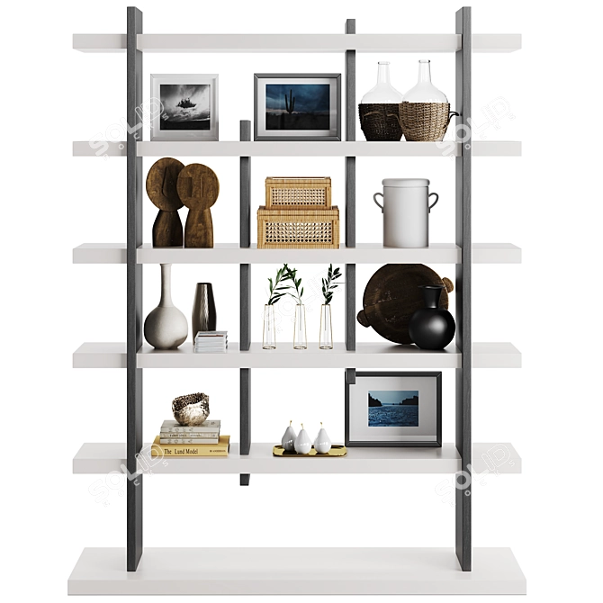 Modern Silhouette Etagere Bookshelf Stand 3D model image 1