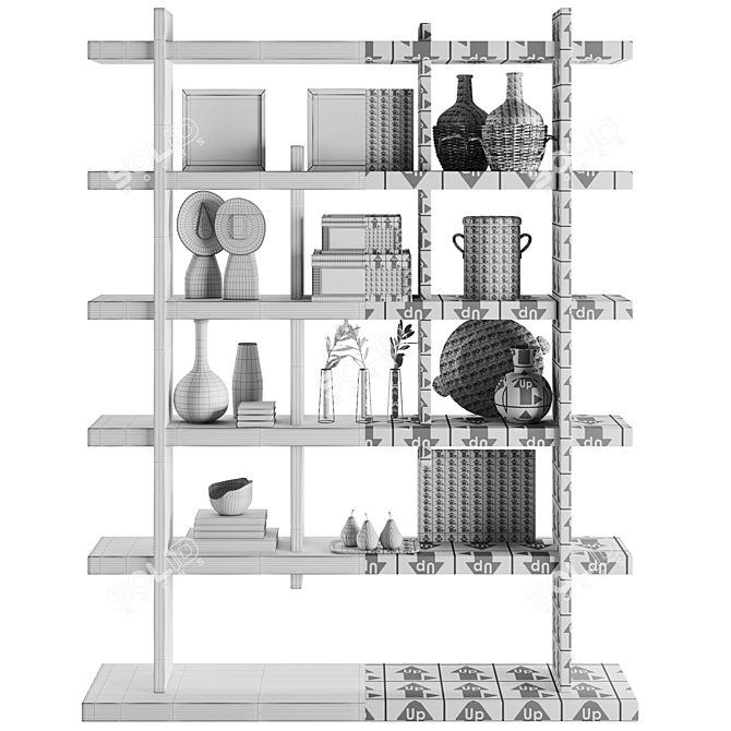 Modern Silhouette Etagere Bookshelf Stand 3D model image 4
