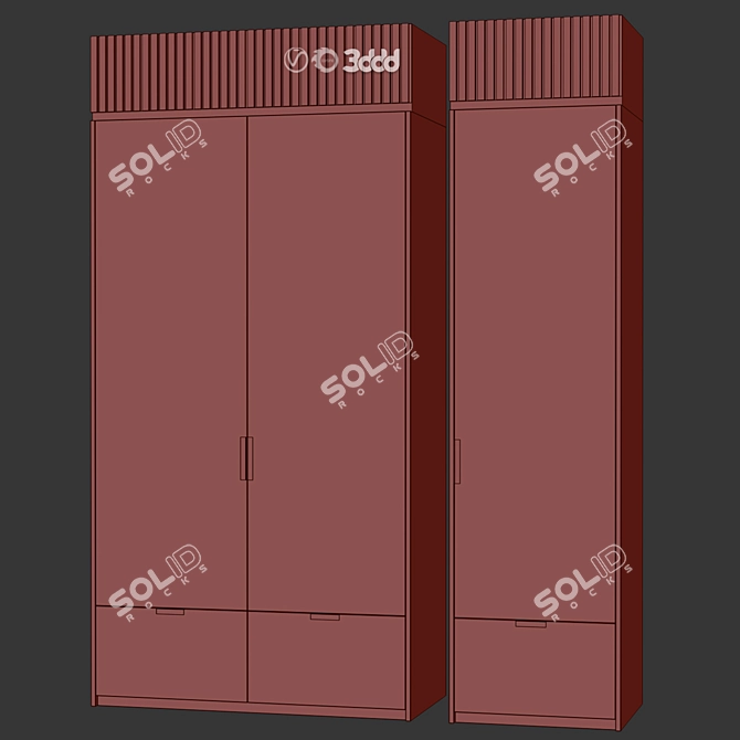 Voyage Custom Design Cupboard Set 3D model image 4