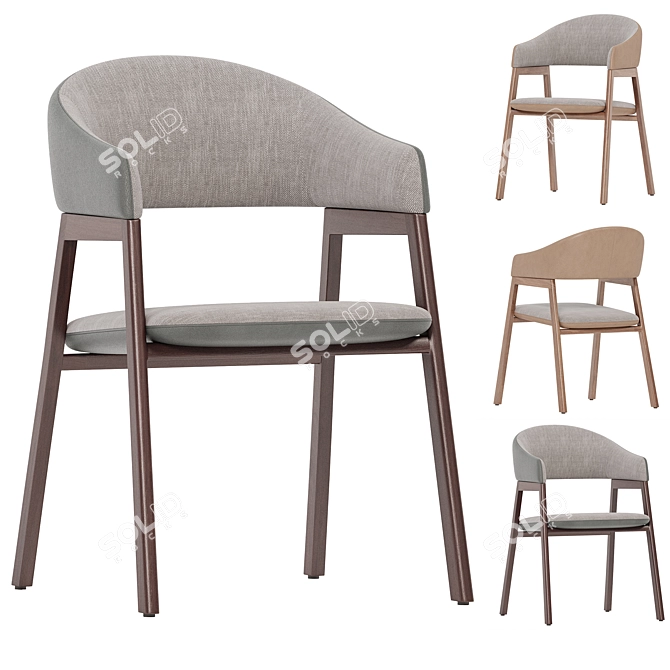 Angel Cerda ACH200 Grey Chair 3D model image 1