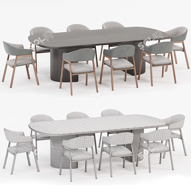 Modern Dining Set Collection 3D model image 2