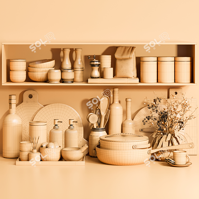 High-Quality 3D Kitchen Accessories Set 3D model image 6