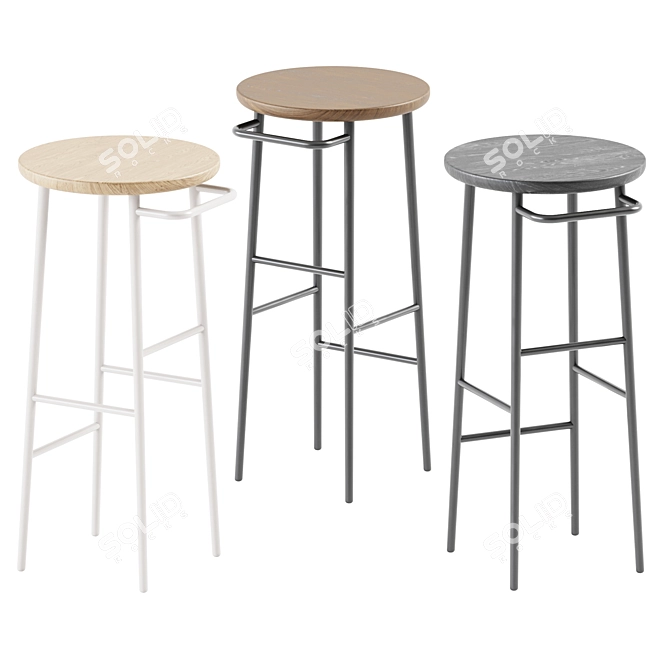 Sleek Hang Tall Bar Stool 3D model image 1