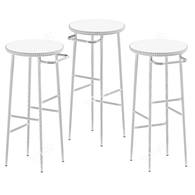 Sleek Hang Tall Bar Stool 3D model image 2