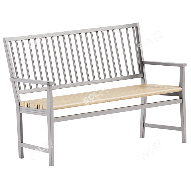 Scandinavian Style Park Bench 3D model image 1