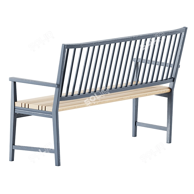 Scandinavian Style Park Bench 3D model image 2