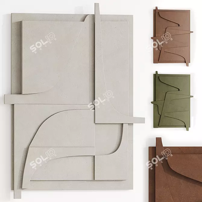 3D Relief Wall Art Panel 3D model image 1