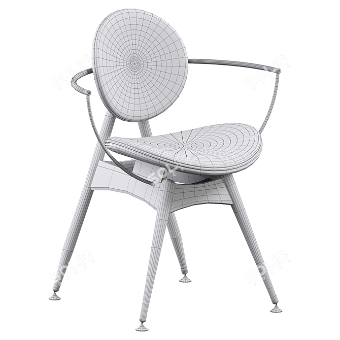 Modern 3D Circle Dining Chair 3D model image 3