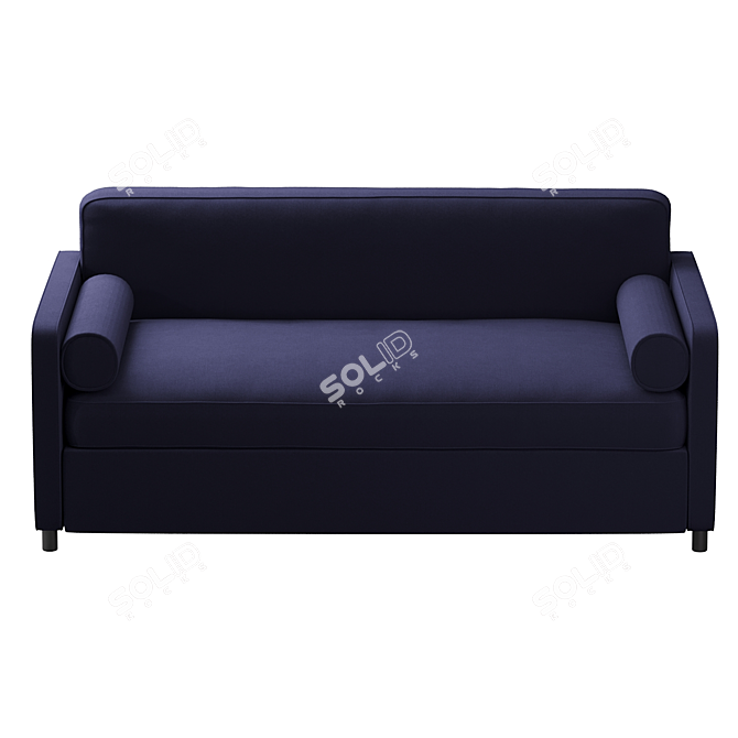 Lux Moonlight Blue Velvet Sofa 3D model image 3