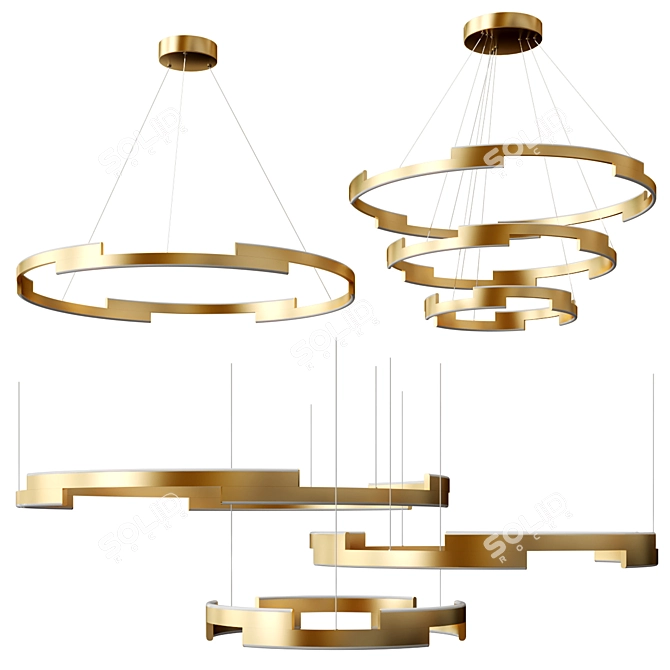 Elegant FILIPPA Chandelier Collection 3D model image 1