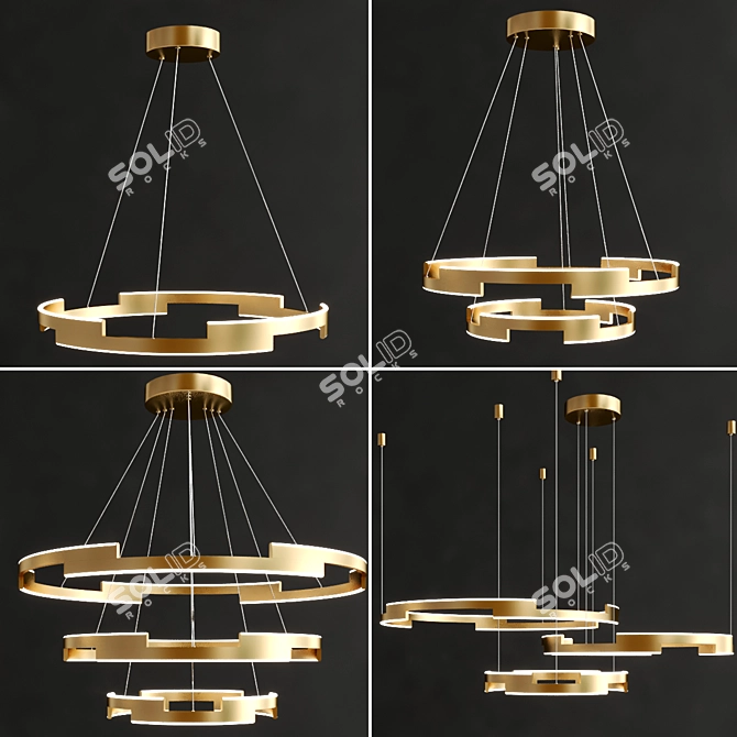 Elegant FILIPPA Chandelier Collection 3D model image 2