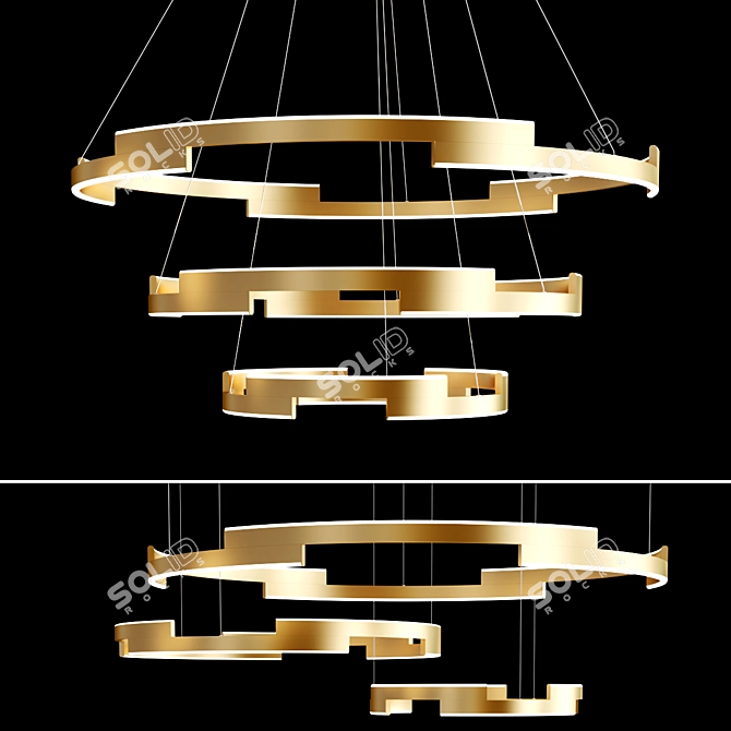 Elegant FILIPPA Chandelier Collection 3D model image 4