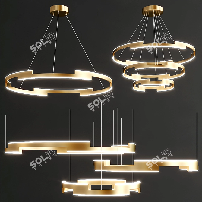 Elegant FILIPPA Chandelier Collection 3D model image 5