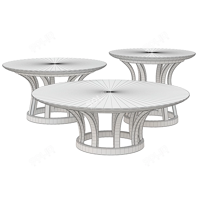 Lebeau Wood Coffee Table 3D model image 2