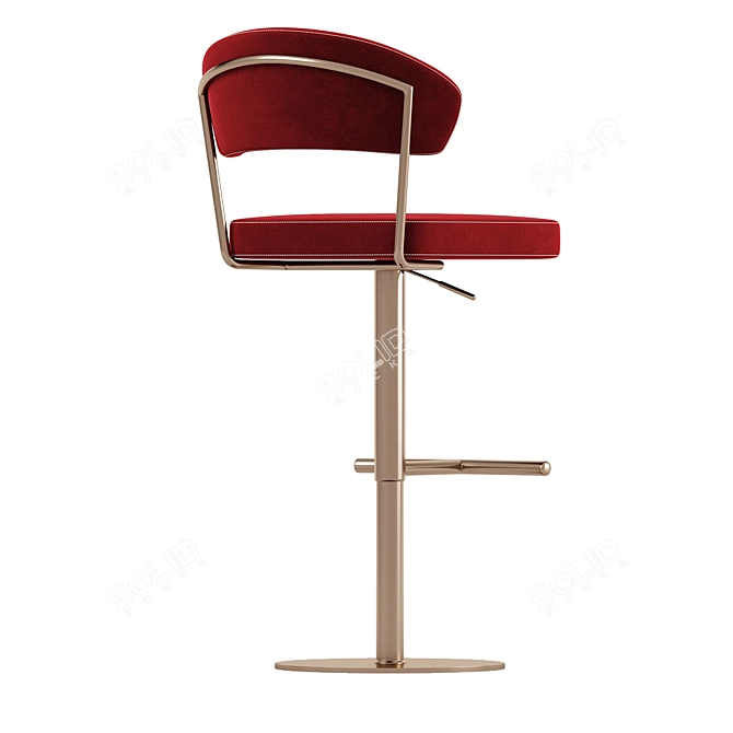 Luxury Red Velvet Bar Stool 3D model image 3