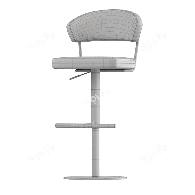 Luxury Red Velvet Bar Stool 3D model image 4