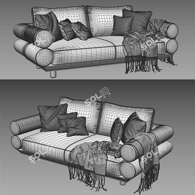 Modern Longhi Furniture 3D Model 3D model image 4