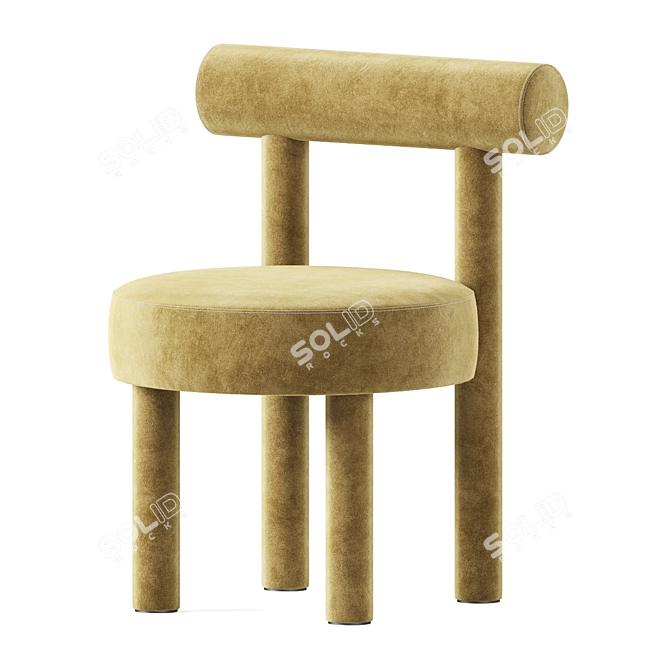 Velvet Upholstered Chair Gropius CS1 3D model image 4