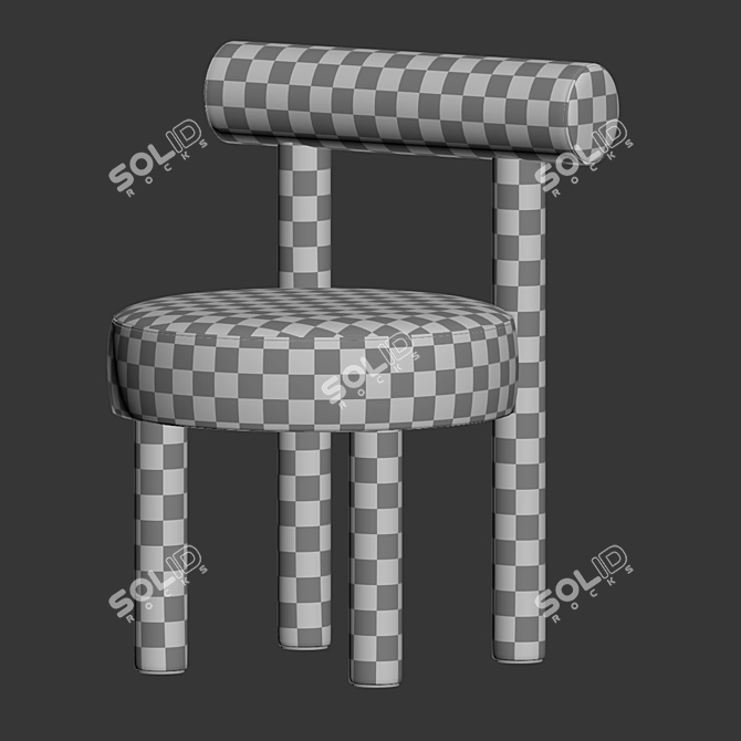 Velvet Upholstered Chair Gropius CS1 3D model image 5