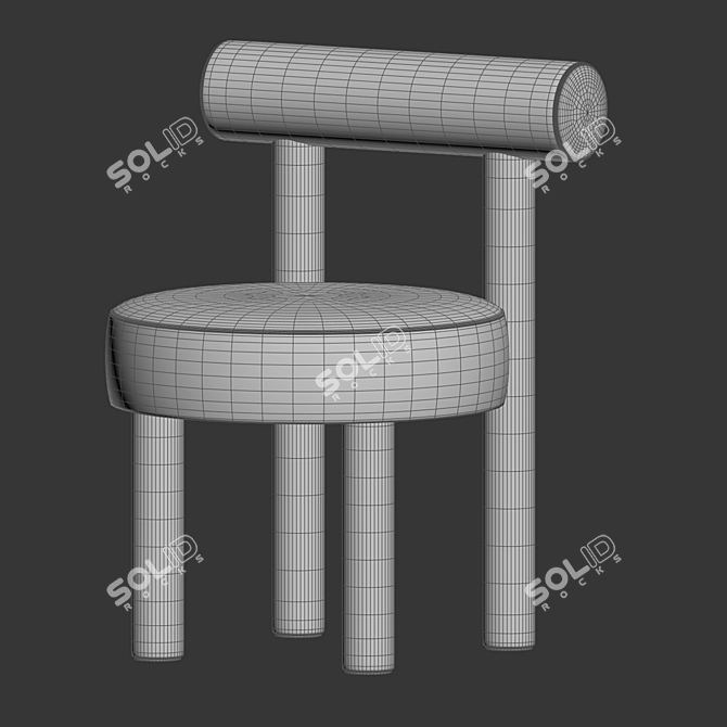 Velvet Upholstered Chair Gropius CS1 3D model image 6