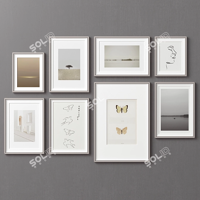 Variety Set Wooden Picture Frames 3D model image 6