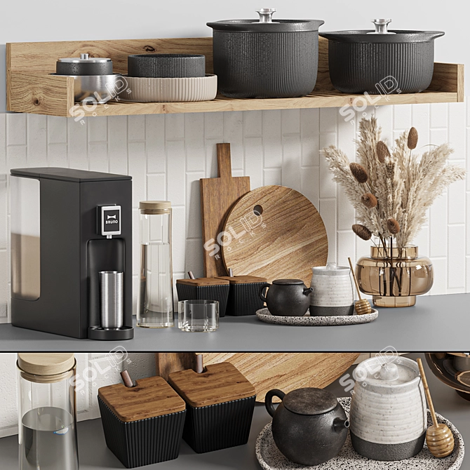 Premium Kitchen Accessories Bundle 3D model image 1