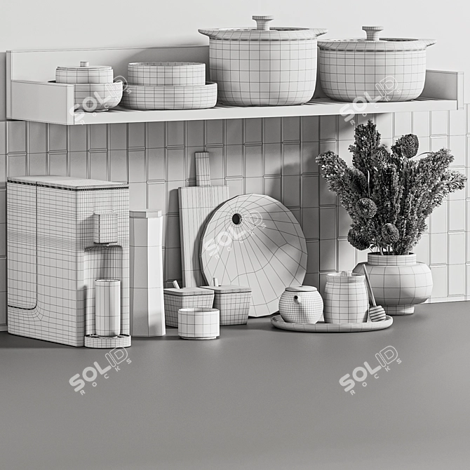 Premium Kitchen Accessories Bundle 3D model image 6