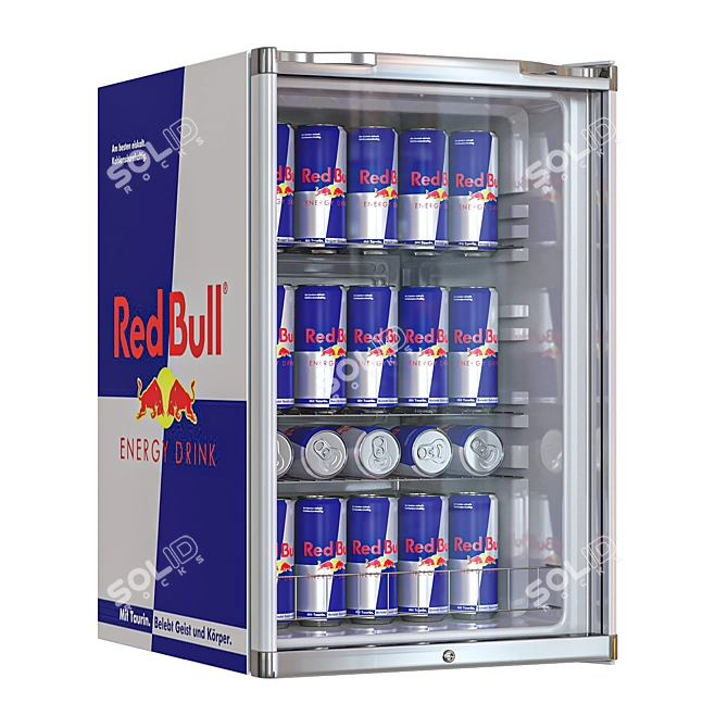  Compact Red Bull Fridge 3D model image 2