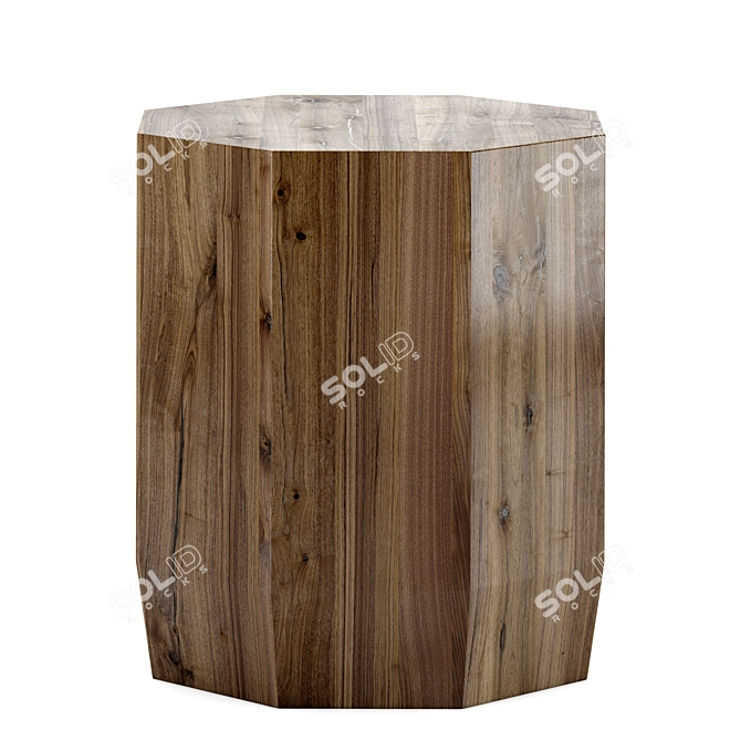 Elegant Coastal Java Side Table 3D model image 1