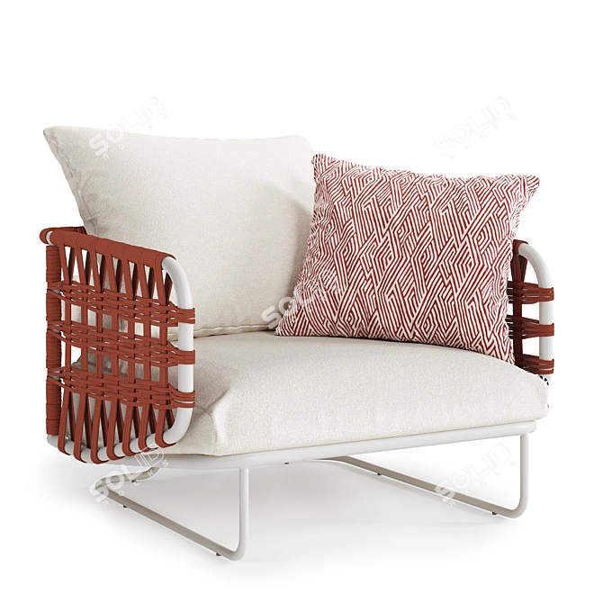 Nido Woven Rope Armchair Oasis 3D model image 1