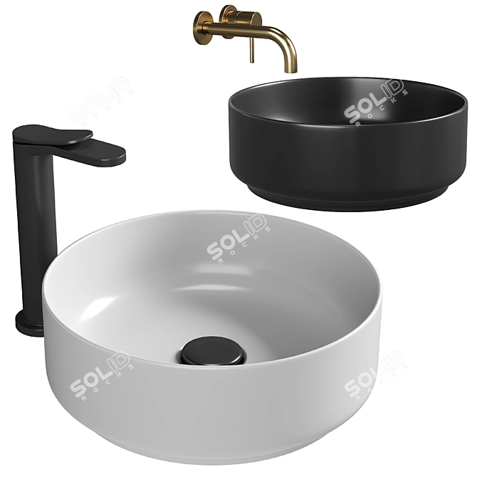 Margot Ceramic Counter Basin 3D model image 1