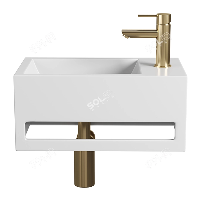 Modern Cube Design Sink 36cm 3D model image 2