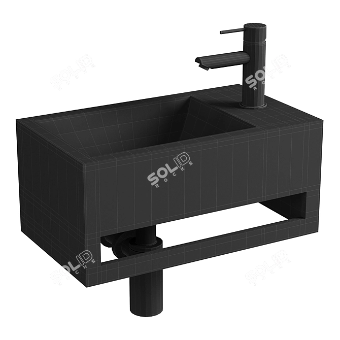 Modern Cube Design Sink 36cm 3D model image 3