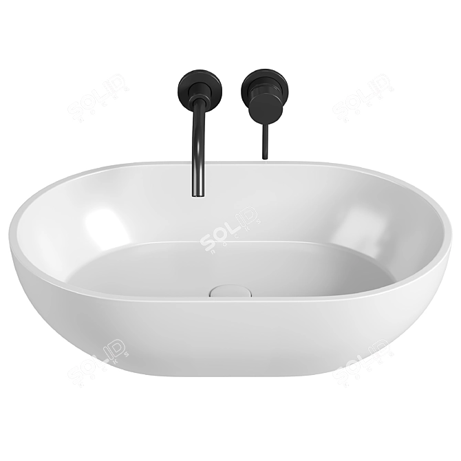 Picasso Stone Basin 580mm 3D model image 4