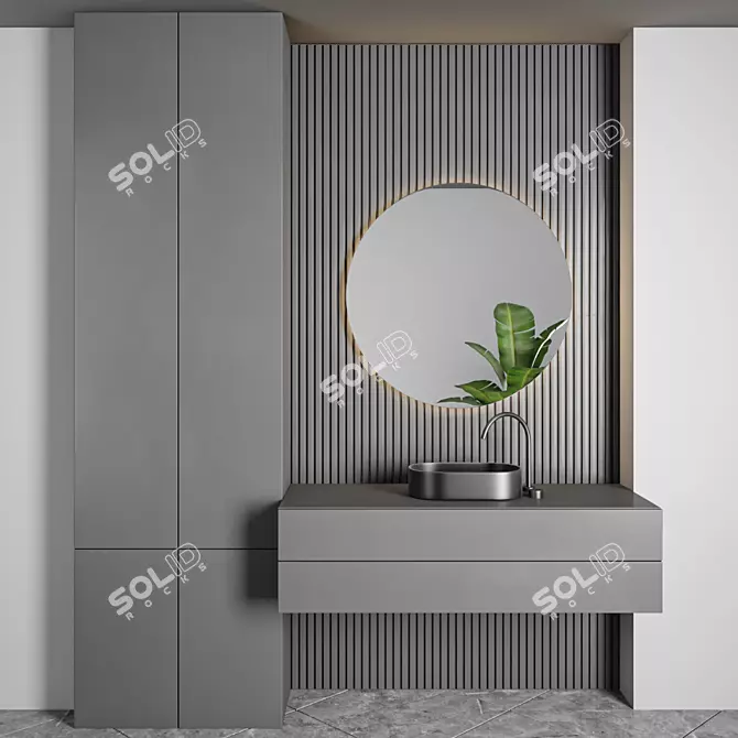 Modern Bathroom Furniture Set 63 3D model image 1