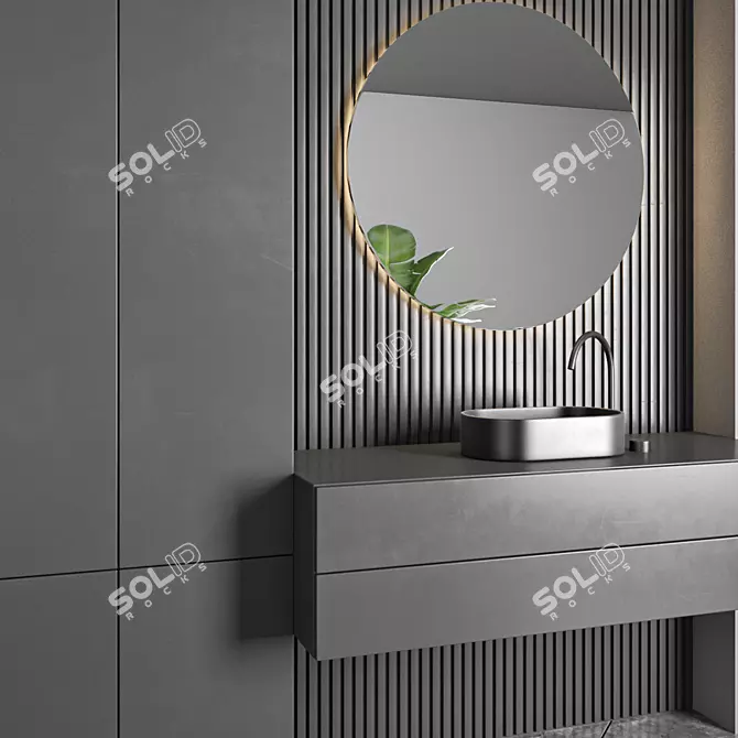 Modern Bathroom Furniture Set 63 3D model image 2