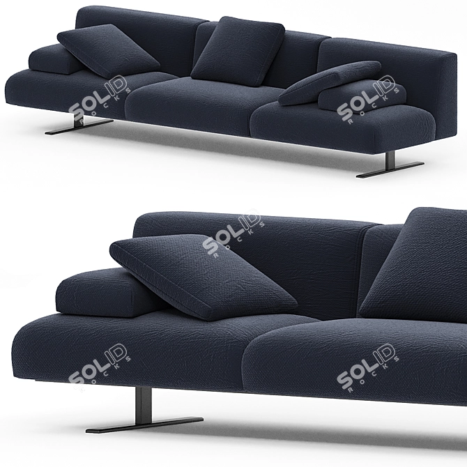 Stylish and Versatile Modular Sofa 3D model image 1