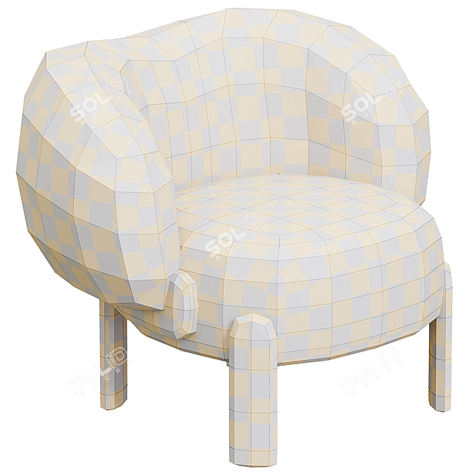 Sleek MOON Armchair Design 3D model image 4