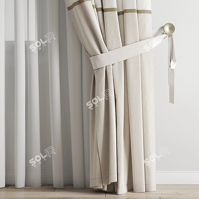 Polygonal High Quality Curtain Model 3D model image 2