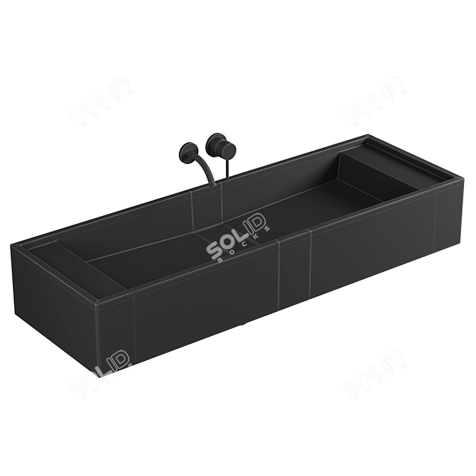 Marmo Charcoal Wall Basin 1200mm 3D model image 2