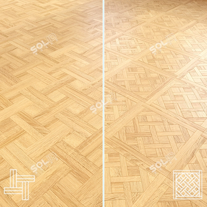 Wood Floor 3D Model Kit 3D model image 1