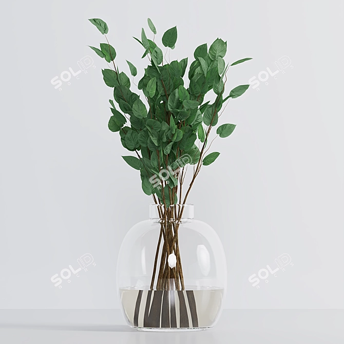 Botanical Style Decorative Branches 3D model image 3