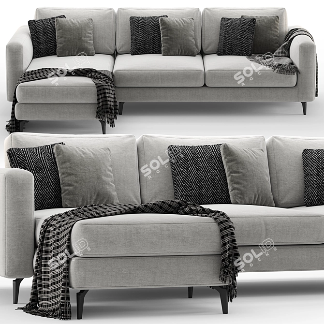 Luxury Modern Corner Sofa Set 3D model image 2