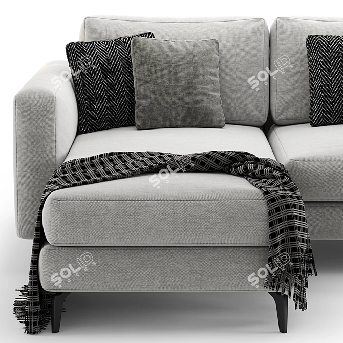 Luxury Modern Corner Sofa Set 3D model image 3