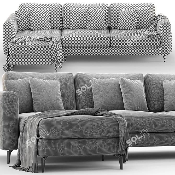 Luxury Modern Corner Sofa Set 3D model image 6