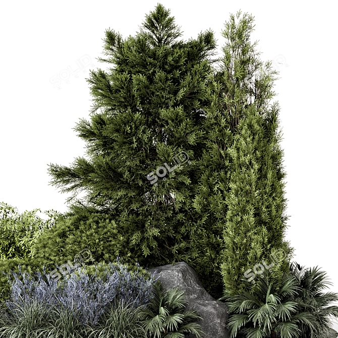 Garden Set 946 Bush Tree 3D model image 2